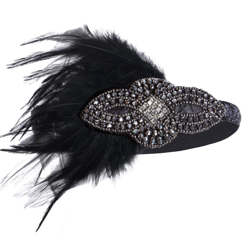 BABEYOND 1920s Flapper Accessories Gatsby Costume Accessories Set 20s Flapper Headband Pearl Necklace Gloves Plastic Holder for Women - Image 2